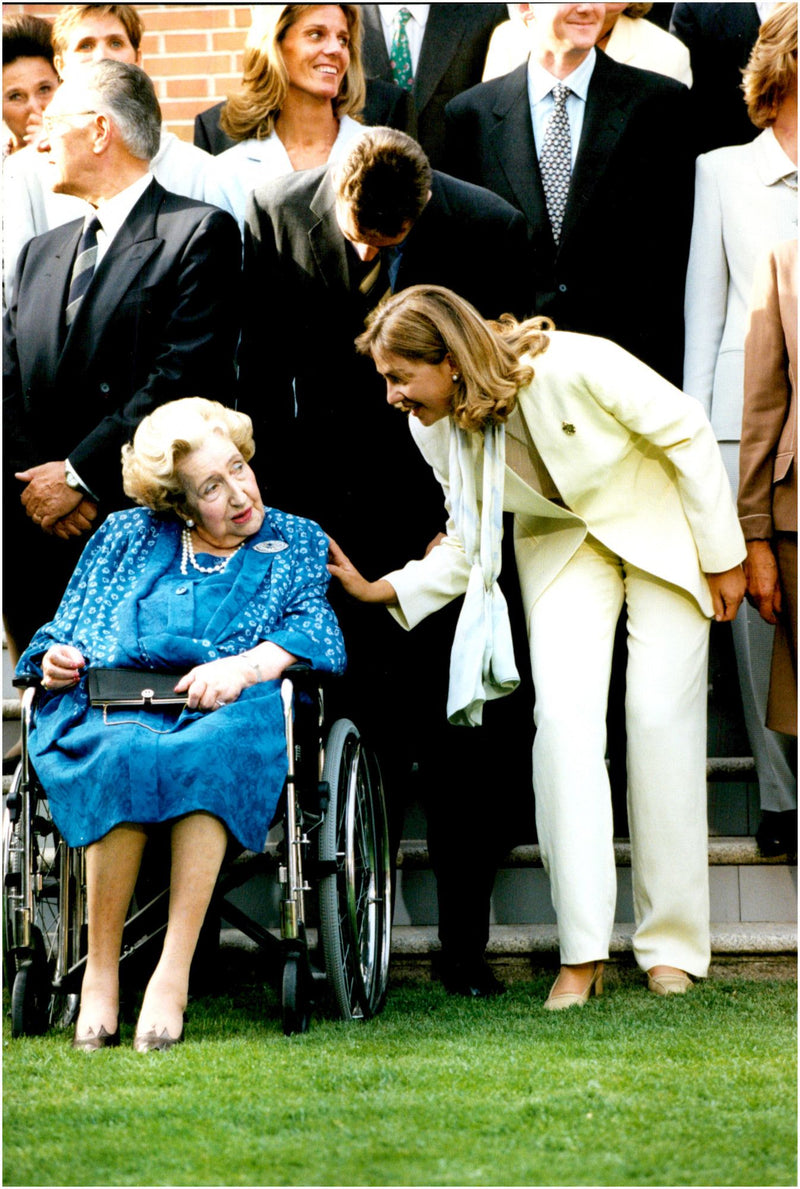 Princess Cristina together with her grandmother Maria de las Mercedes de la Bourbon - Vintage Photograph