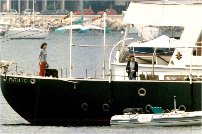 Princess Caroline aboard the family yacht - Vintage Photograph