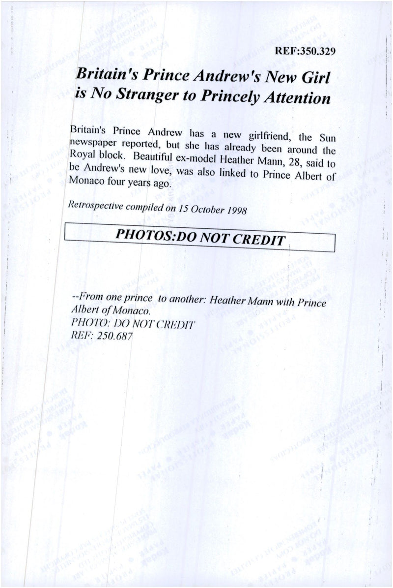 Prince Albert along with model Heather Mann - Vintage Photograph