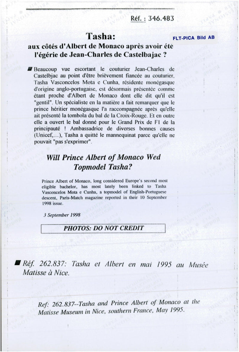 Prince Albert along with model Tasha Vasconcelos - Vintage Photograph