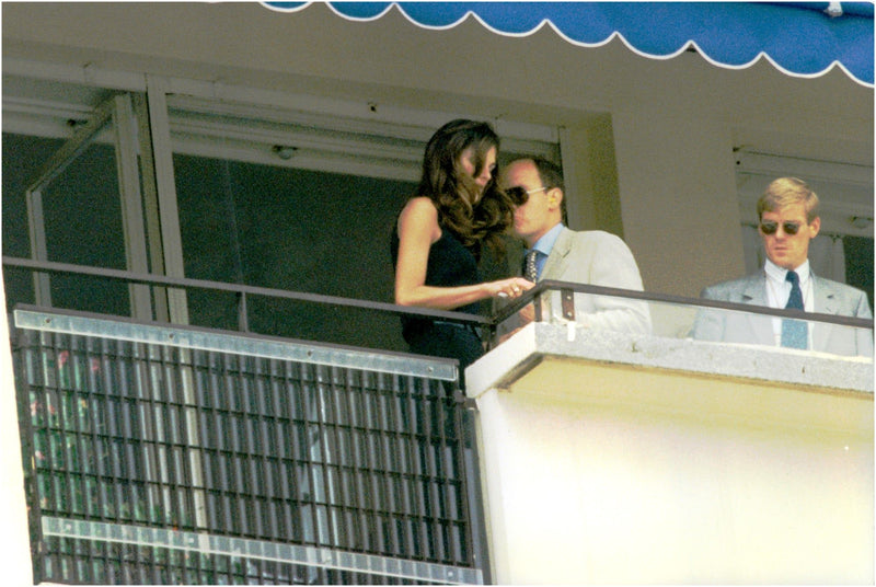 Prince Albert together with an unknown model, the opening of the Monaco Grand Pix - Vintage Photograph