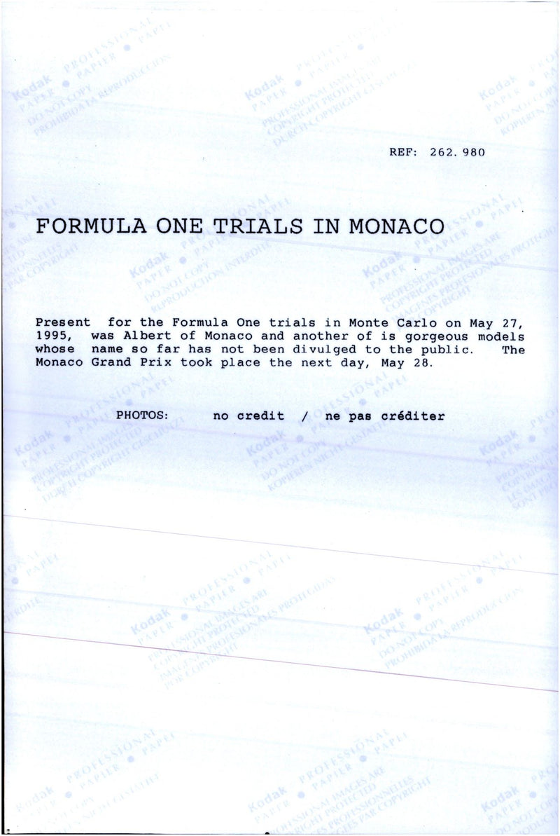 Prince Albert together with an unknown model, the opening of the Monaco Grand Pix - Vintage Photograph