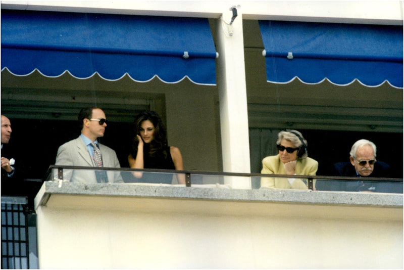 Prince Albert together with an unknown model, the opening of the Monaco Grand Pix - Vintage Photograph