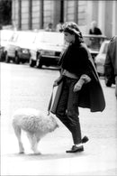 Princess Stephanie of Monaco with the dog. - Vintage Photograph