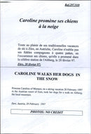 Princess Caroline walking their dogs on a skiing holiday - Vintage Photograph