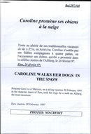 Princess Caroline walking their dogs on a skiing holiday - Vintage Photograph