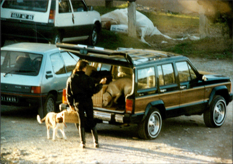 Princess Caroline to walk with the dogs - Vintage Photograph