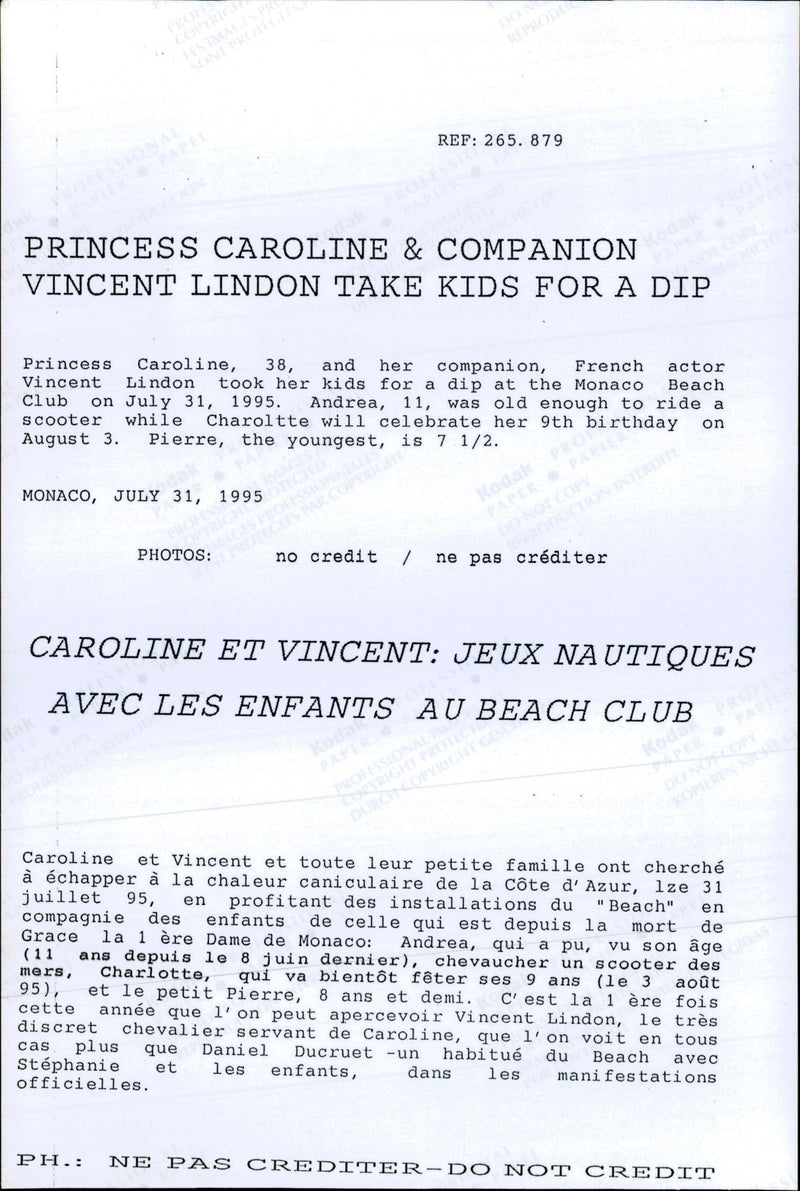 Andrea Casiraghi go jetski - Vintage Photograph