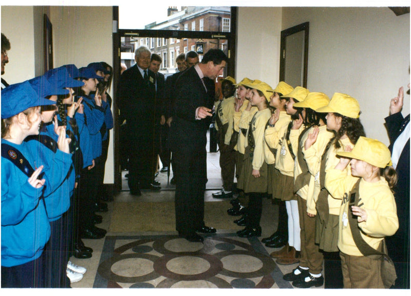 Prince Charles met with Brownies during his visit to Islington - Vintage Photograph