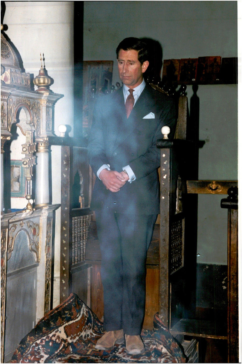 Prince Charles visiting Saint Catherin'es Monestary - Vintage Photograph