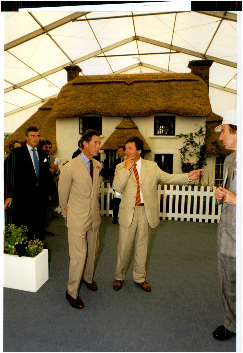 Prince Charles speaks with Alan Titchmarsch at Hampton Court Palace Flower Show - Vintage Photograph