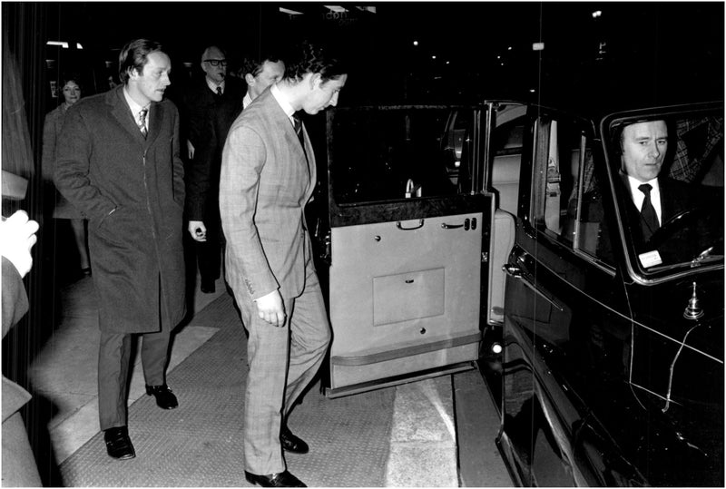 Prince Charles and Andrew Parker Bowles leaves the Theater Royal - Vintage Photograph