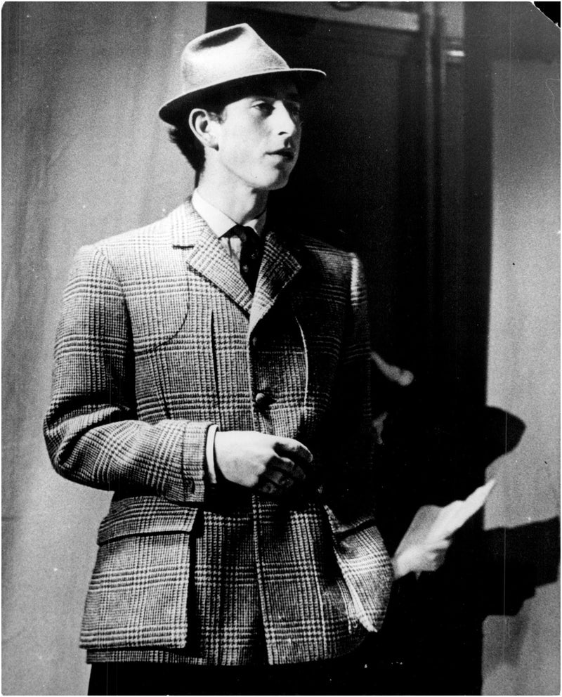 Prince Charles 20 years old, during the rehearsal of the school revue Trimity - Vintage Photograph