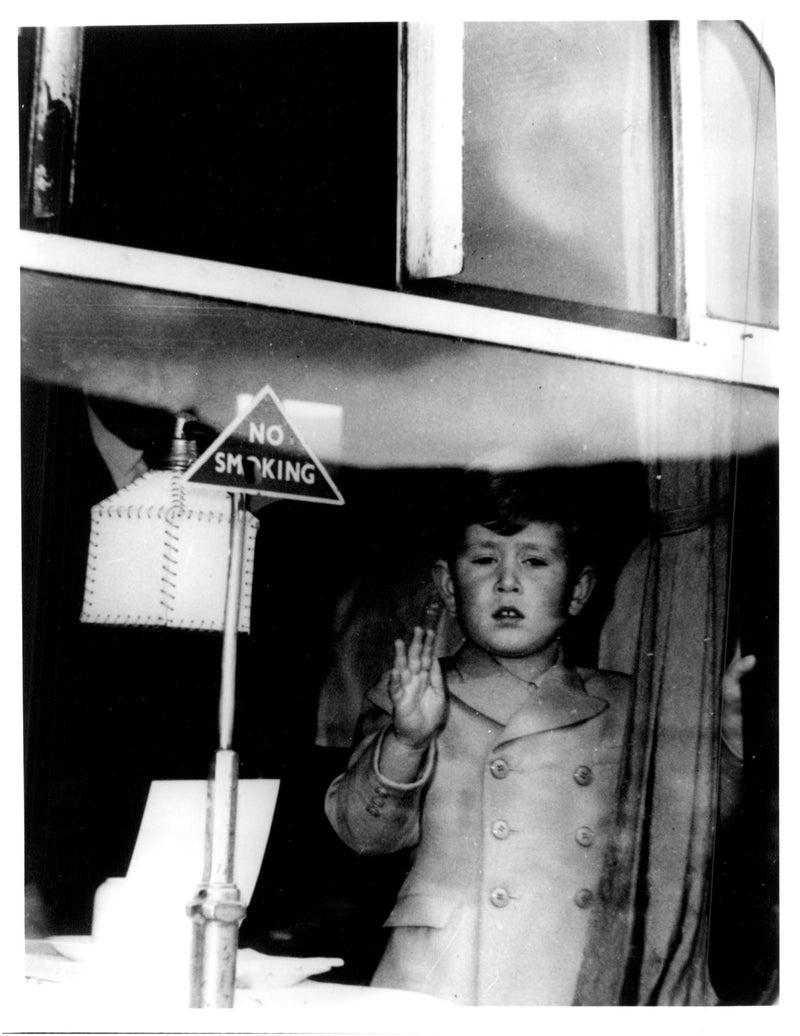 Prince Charles waves in the window - Vintage Photograph