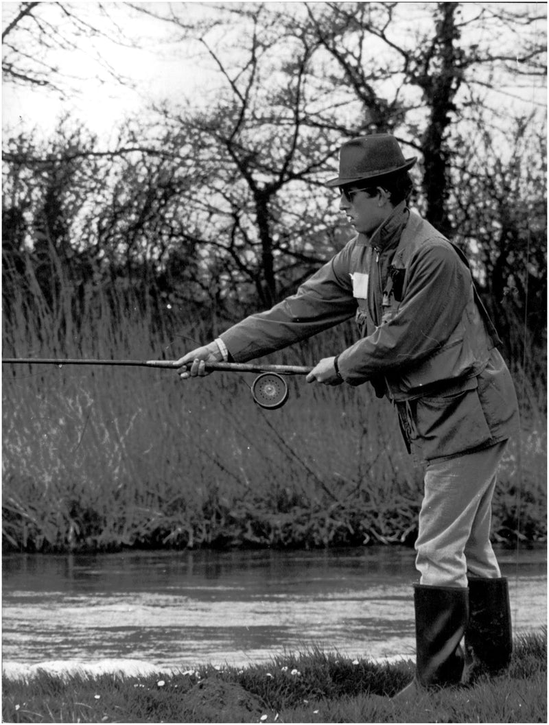 Prince Charles fish at the River Frome - Vintage Photograph