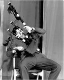 Prince Charles during the rehearsal of a school revue with a sack taunting - Vintage Photograph