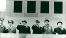 Soviet leader Leonid Brezjnev among politicians at first majparad. - Vintage Photograph