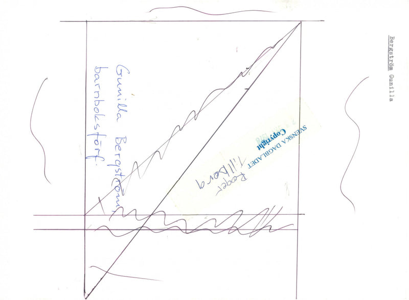 Barnbokförfattaren Gunilla Bergström undertecknar Alfons Åberg - Vintage Photograph