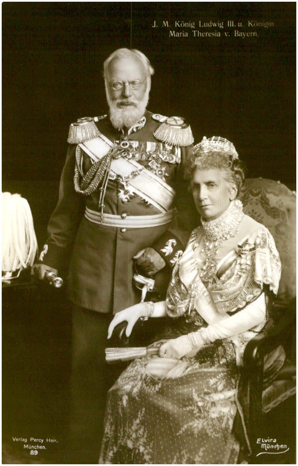 Portrait of King Ludwig III and Queen Maria Theresia von Bayern 1913-1