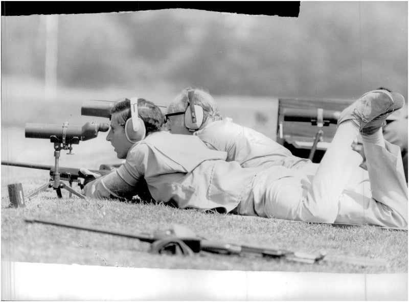 Prince Charles at the shooting range - Vintage Photograph