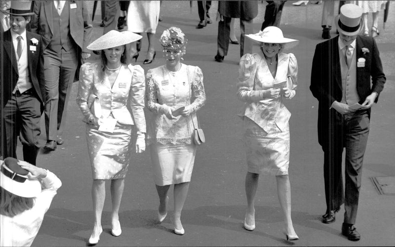 Princess Diana during the celebration of the Ascot-day - Vintage Photograph