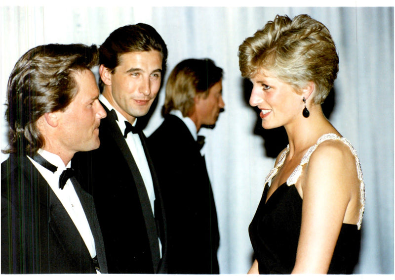 Mingle Picture of Kurt Russel, William Baldwin and Princess Diana. - Vintage Photograph