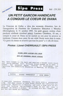 Princess Diana is shown around at the Institute of Conductive Education of 10-year-old Laurence Chambers - Vintage Photograph