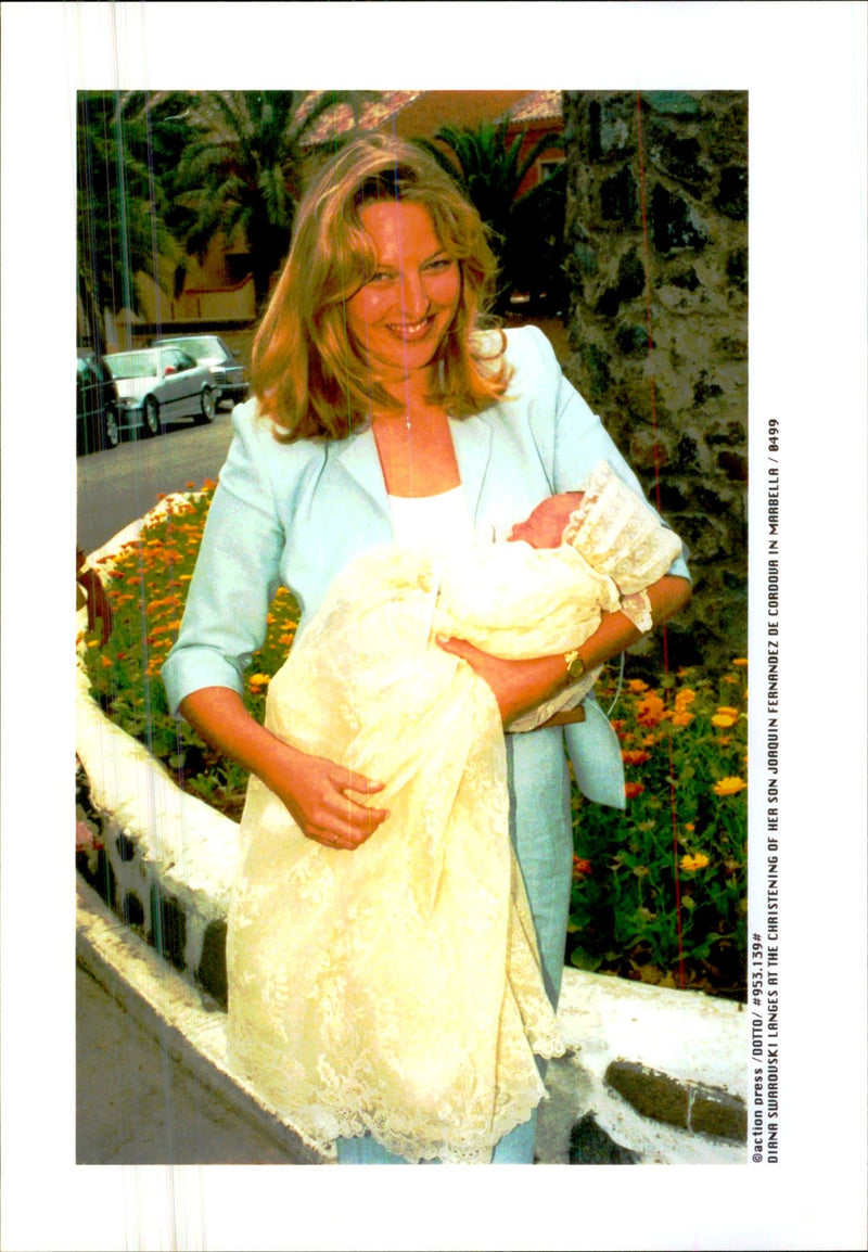Diana Langes-Swarovski at the christening of her son Joaquin Fernandez de Cordova - Vintage Photograph