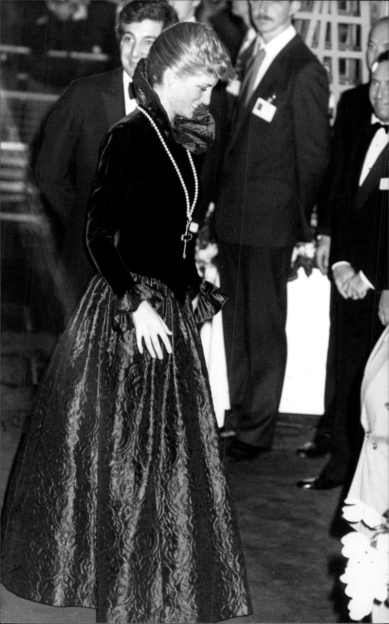 Princess Diana at charity gala - Vintage Photograph