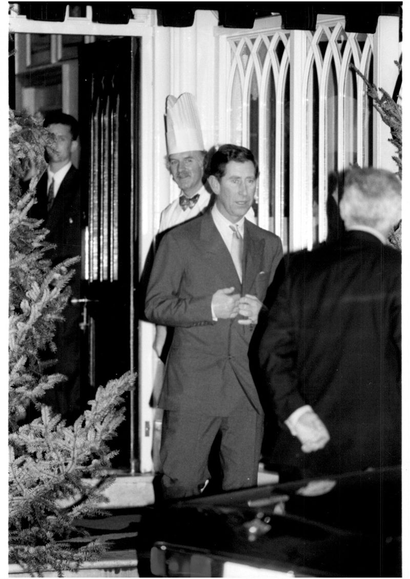 Prince Charles thanks staff - Vintage Photograph