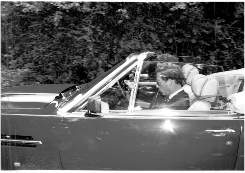 Prince Charles leaves Prince Williams school sports day - Vintage Photograph