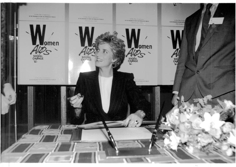 Princess Diana at AIDS Awareness Campaign - Vintage Photograph