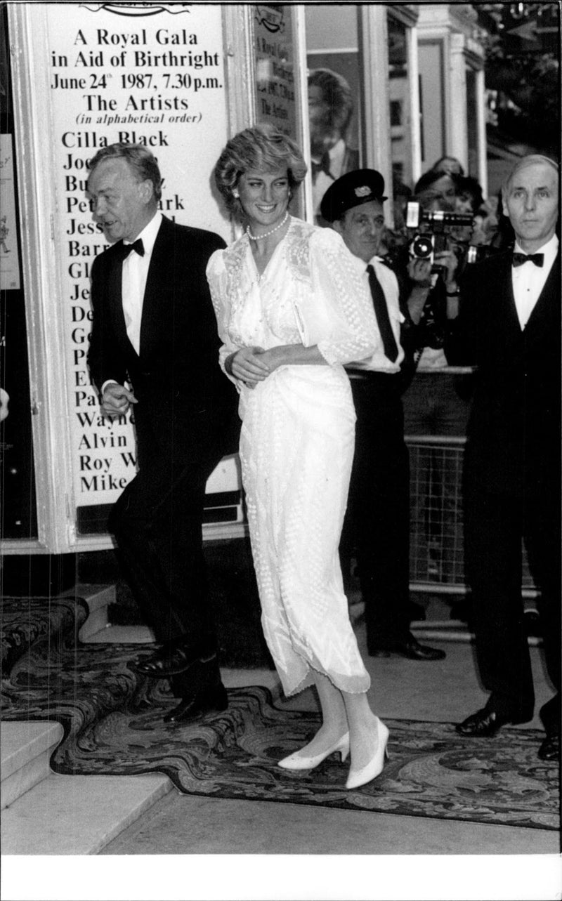 Princess Diana arrives at Charity Palace at Palladium - Vintage Photograph
