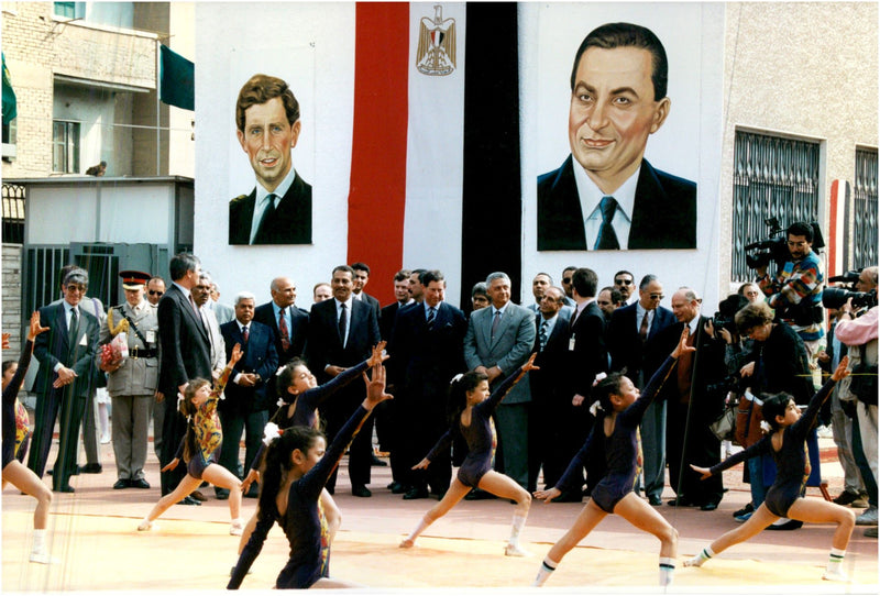 During his stay in Egypt, Prince Charles also visited an urban regeneration project. - Vintage Photograph