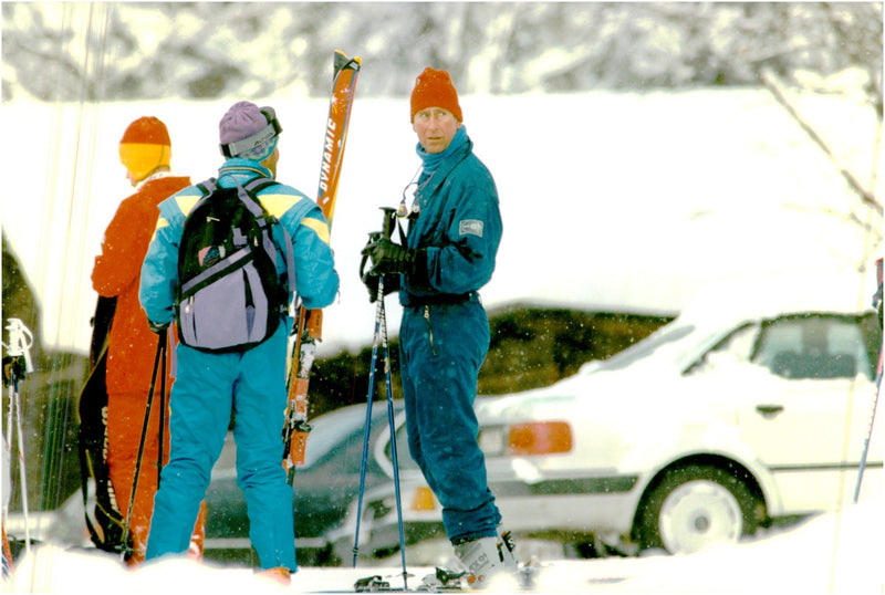 Prince Charles on skiing holiday in the Alps - Vintage Photograph