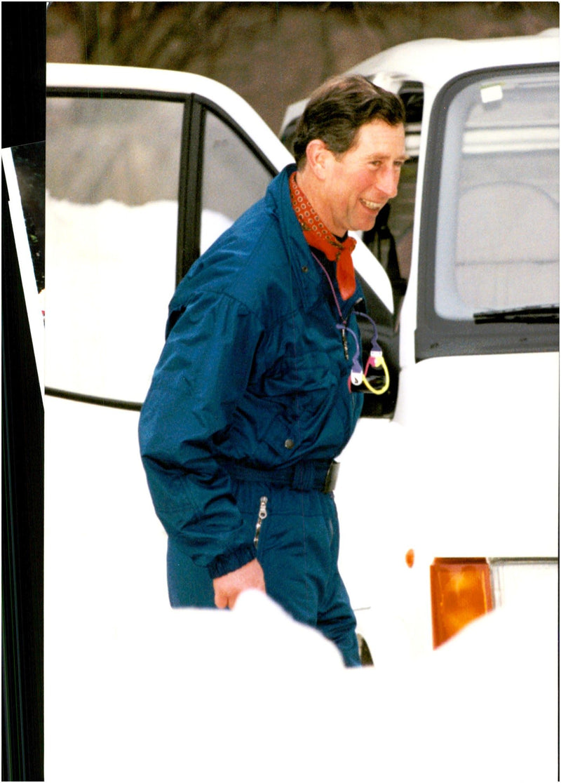 Prince Charles on a skiing holiday in Klosters - Vintage Photograph