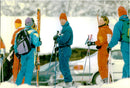 Prince Charles on a skiing holiday together with a whole lot of ladies. - Vintage Photograph