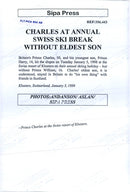 Prince Charles goes skiing during a skiing holiday in Switzerland. - Vintage Photograph