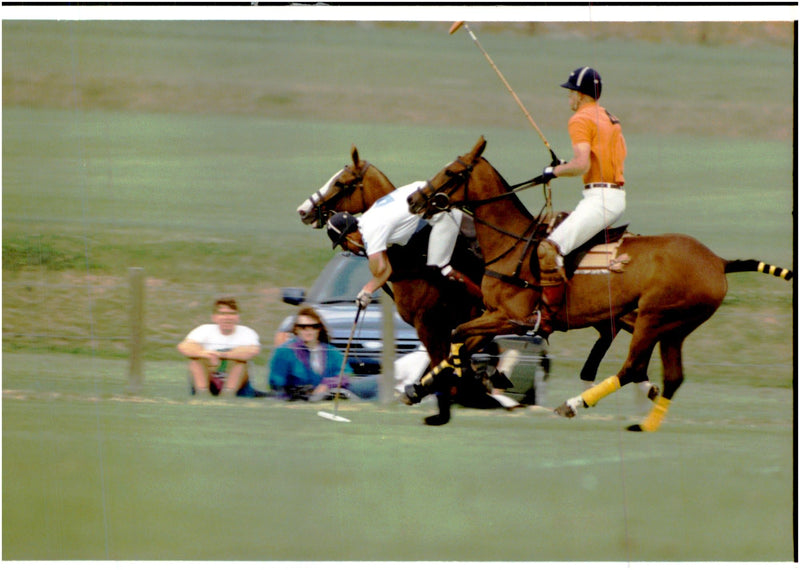 Snapshot at Prince Charles taken in connection with an accident during a polo game. - Vintage Photograph