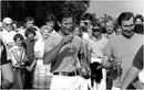 Prince Charles bowls of champagne after the polo match - Vintage Photograph