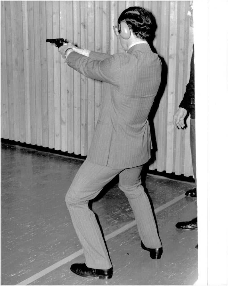 Prince Charles tries to shoot with 1:38 Smith & Wesson - Vintage Photograph