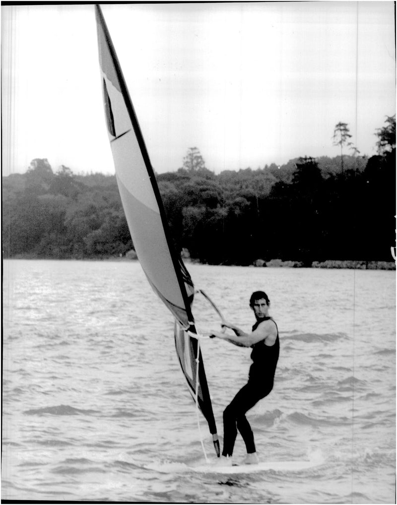 Prince Charles trying to kite surf - Vintage Photograph