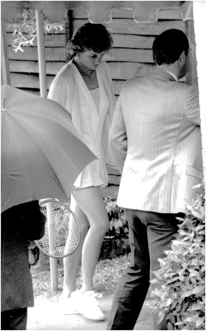 Princess Diana on the way to play tennis - Vintage Photograph