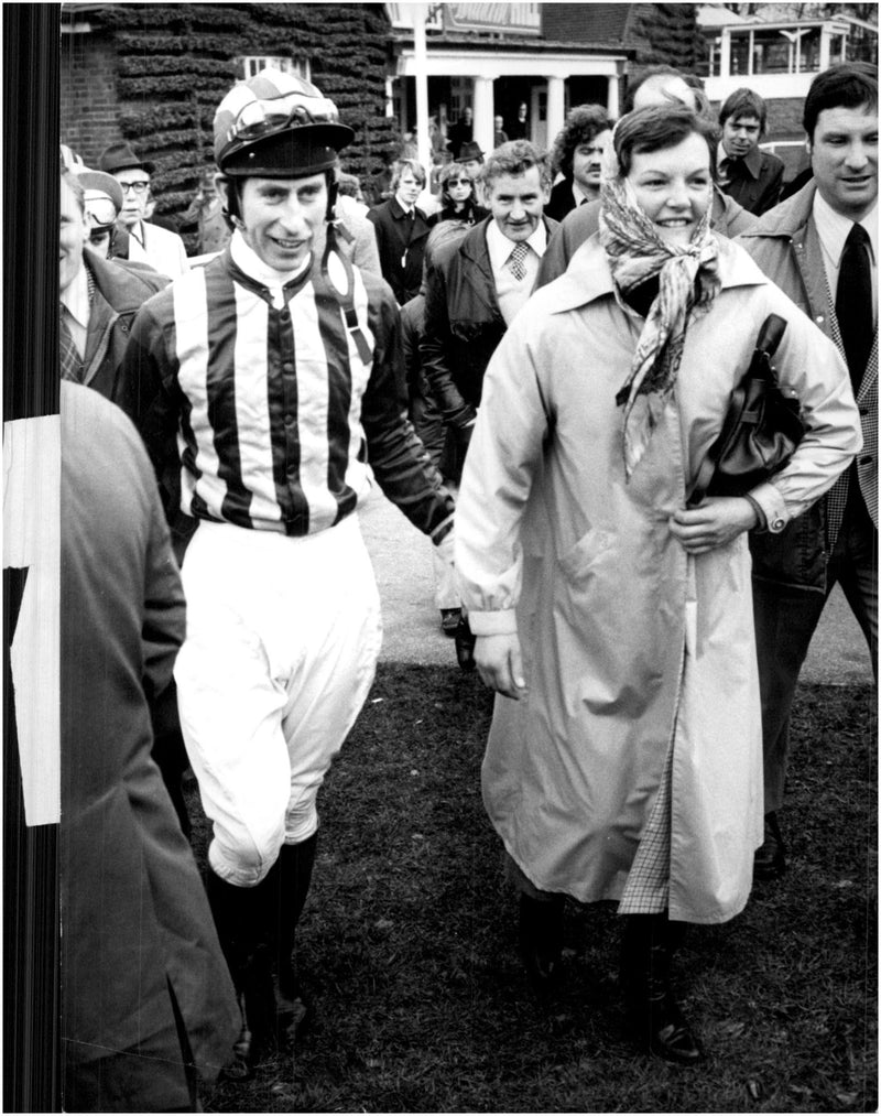 Prince Charles along with an unknown woman at Sandown - Vintage Photograph