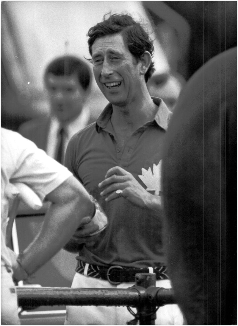 Prince Charles during the intermission of a polo tournament - Vintage Photograph