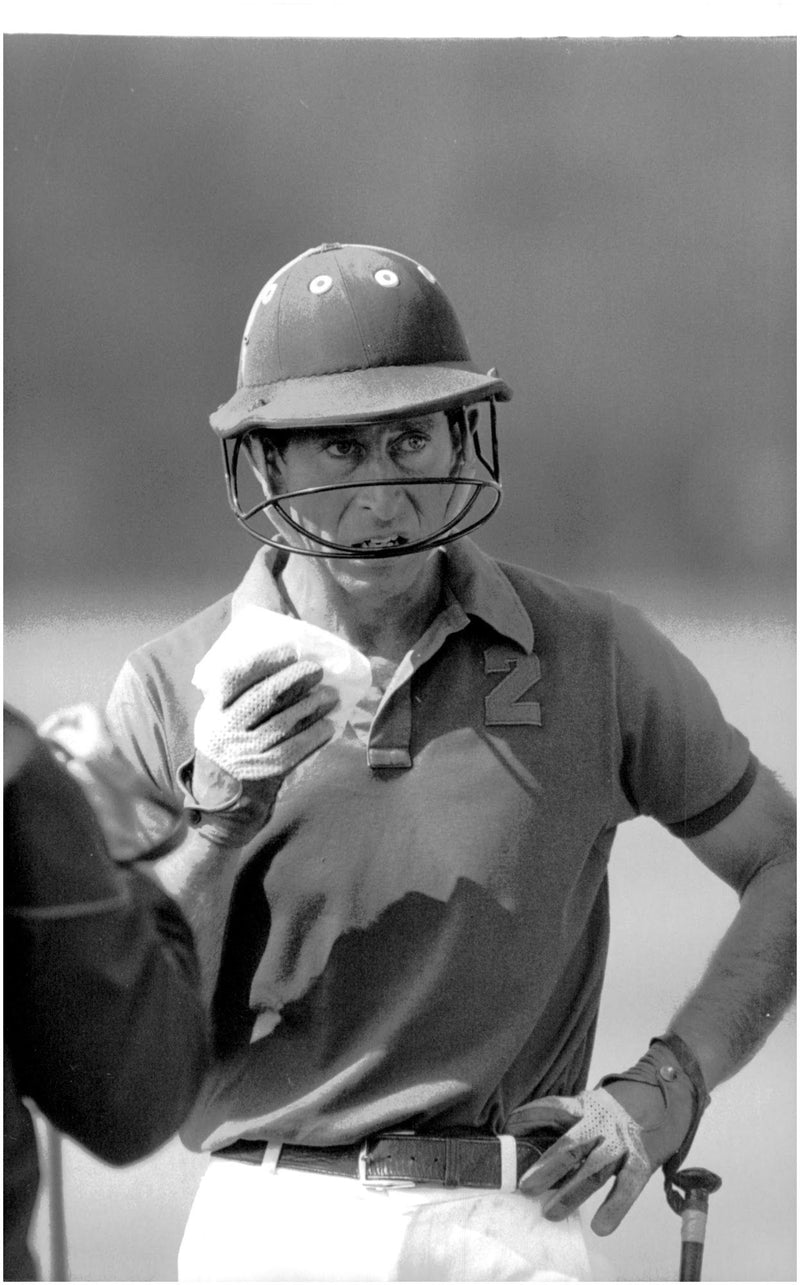 Prince Charles during the intermission of a polo match - Vintage Photograph