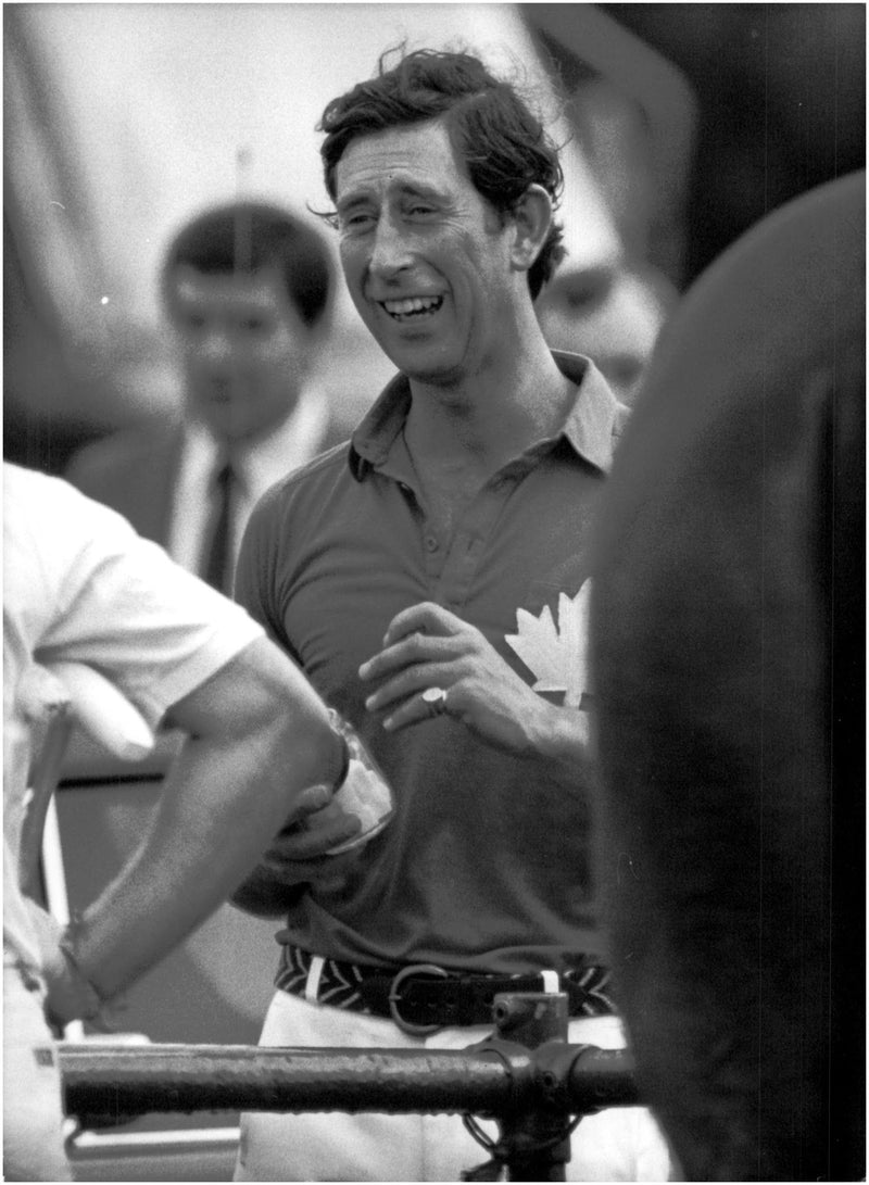 Prince Charles during the intermission of a polo tournament - Vintage Photograph