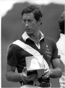 Prince Charles shows up the price he won the polo match - Vintage Photograph