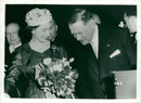 President Coty with Britain's Queen Elizabeth during her beÃ¶k in France - Vintage Photograph
