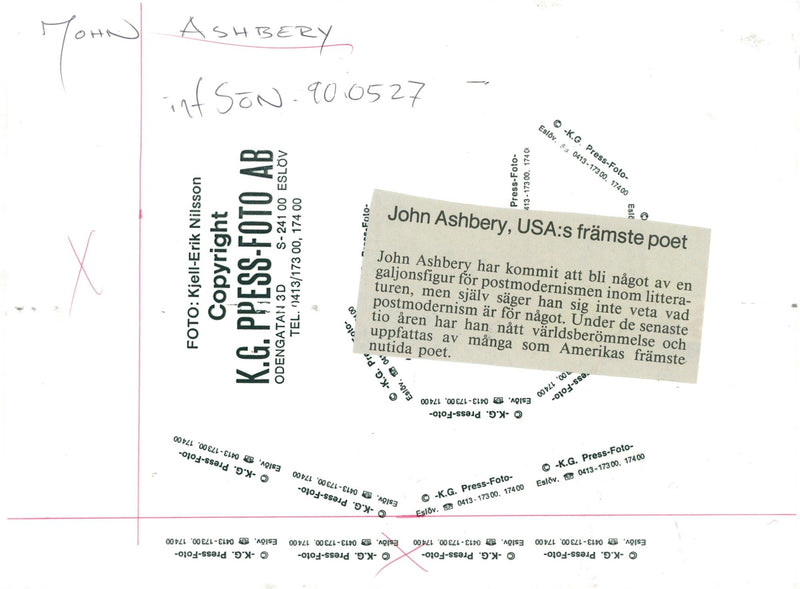 The writer John Ashbery - Vintage Photograph
